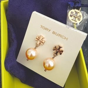 Tory burch pearl drop earrings